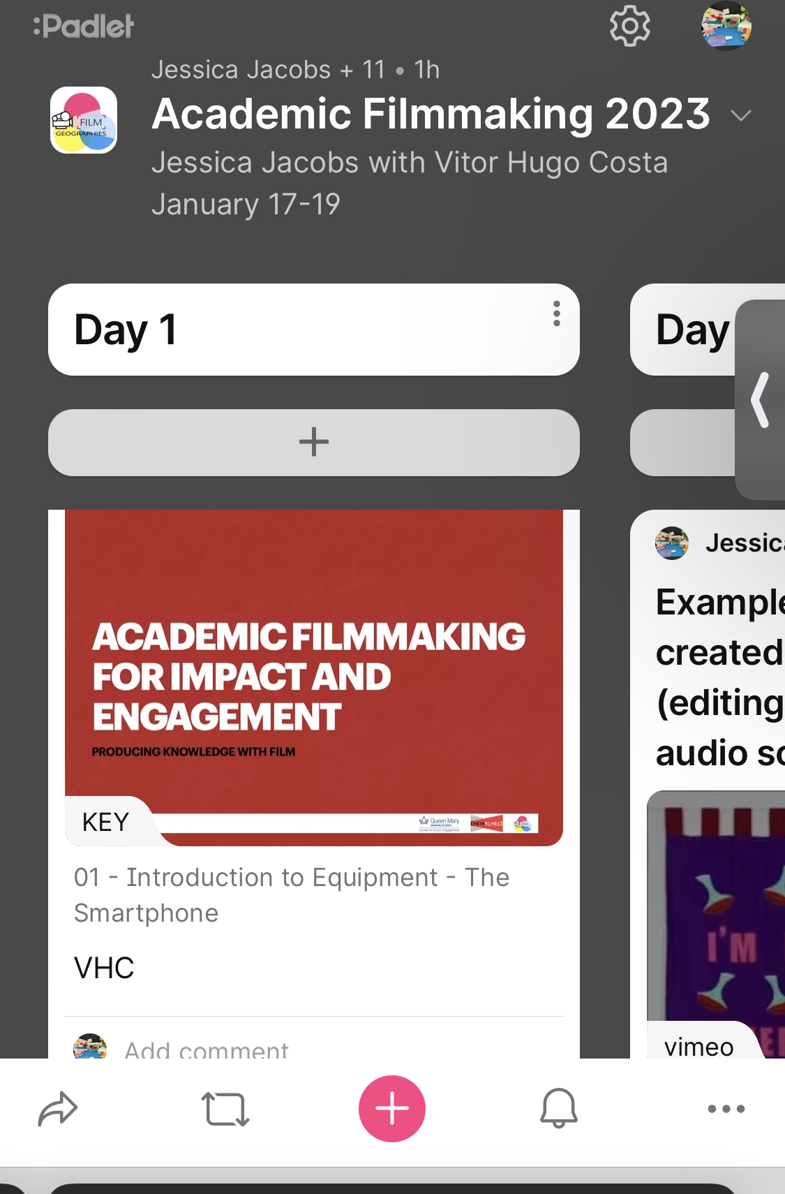 Academic Filmmaking for Impact and Engagement workshop, second image