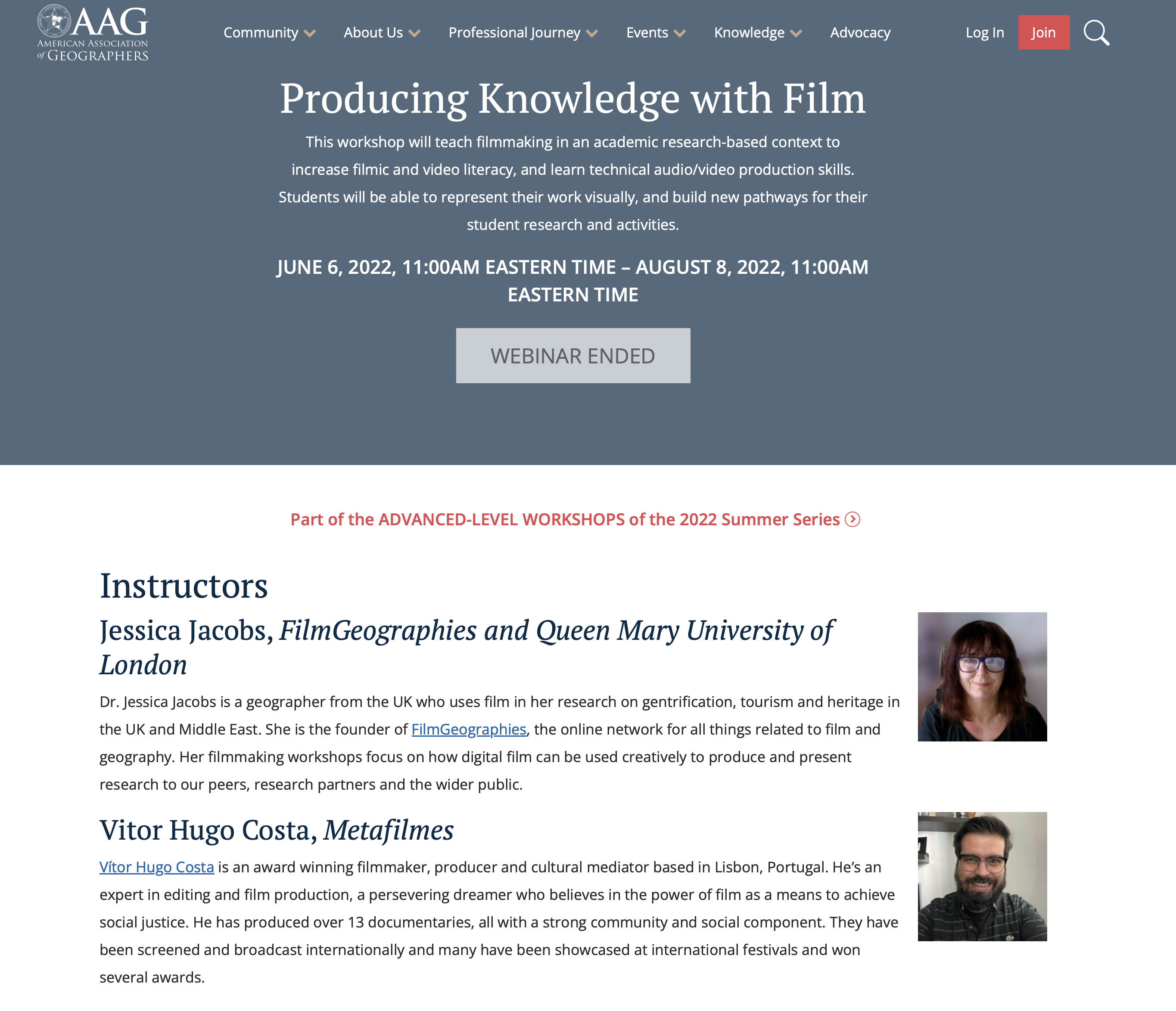 Producing Knowledge with Film workshop